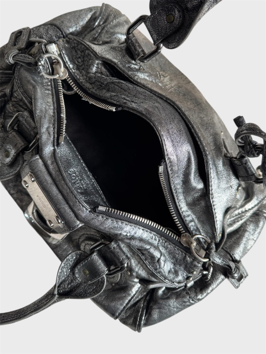 Chloe Paddington Metallic Silver Leather Bag image 7
