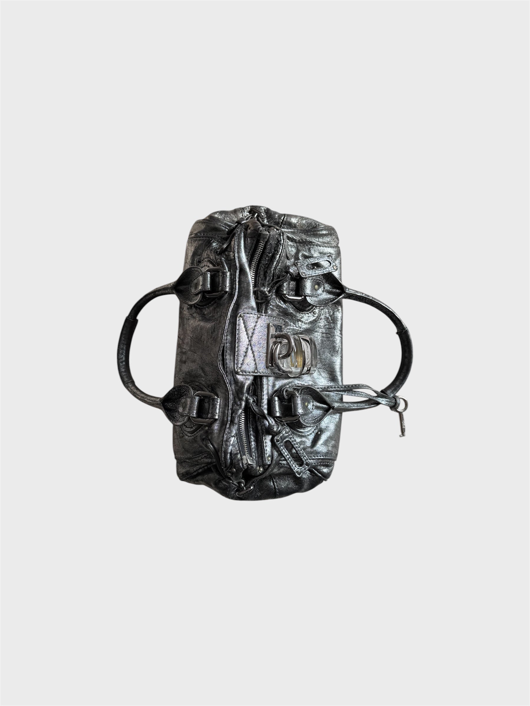 Chloe Paddington Metallic Silver Leather Bag image 5