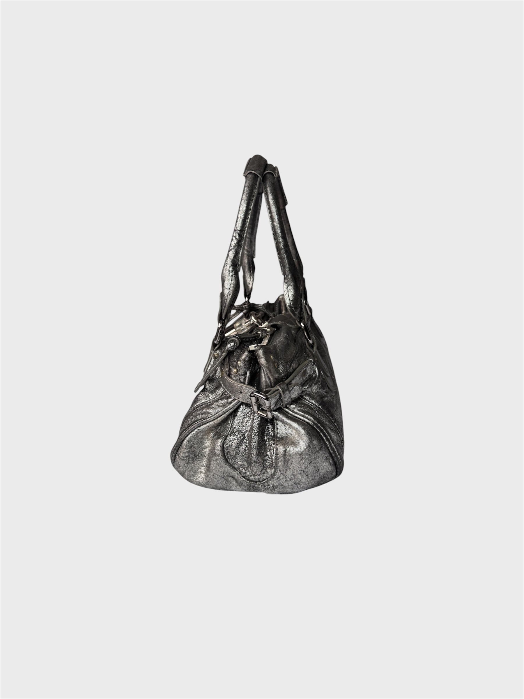 Chloe Paddington Metallic Silver Leather Bag image 2