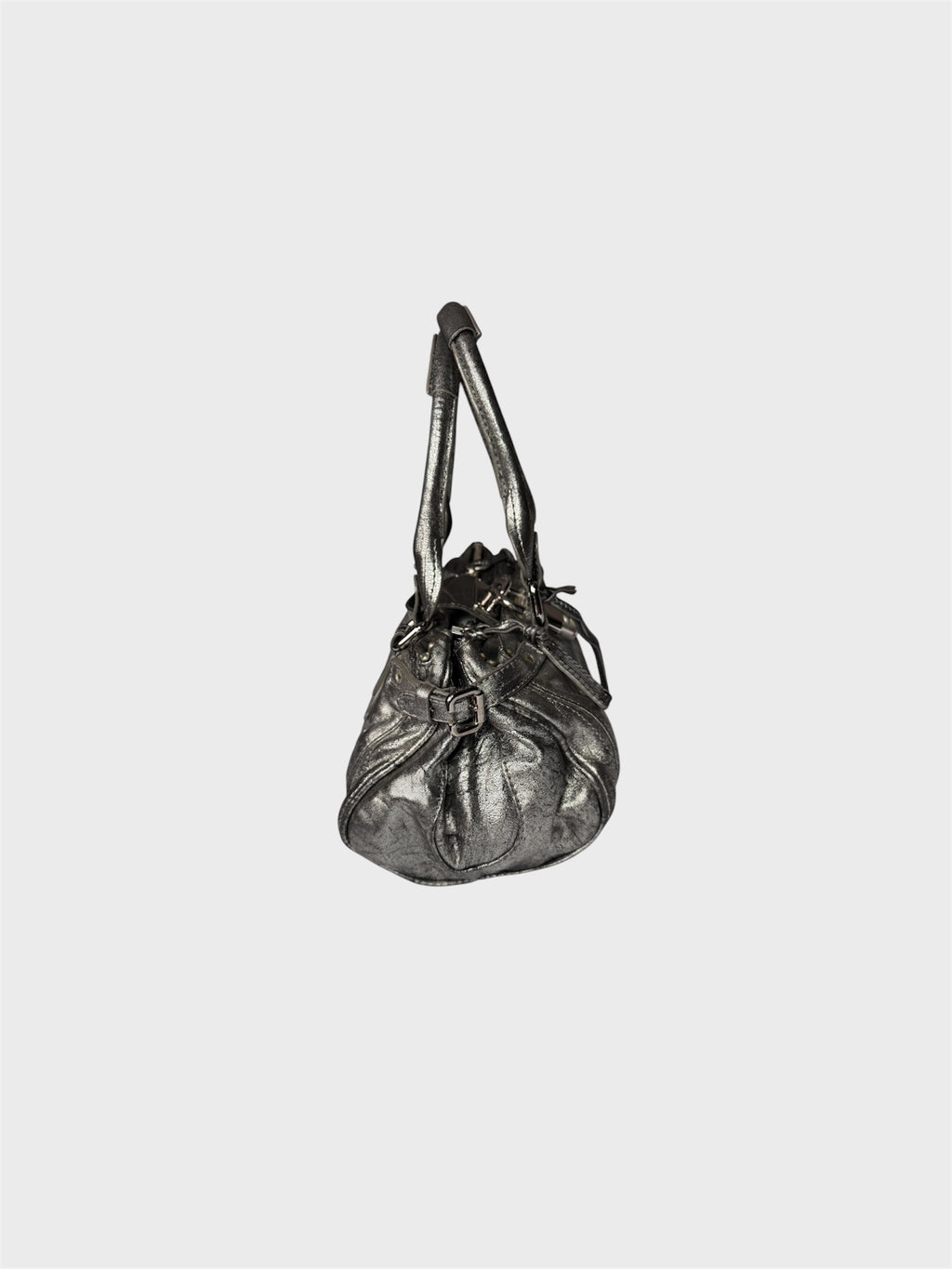 Chloe Paddington Metallic Silver Leather Bag image 3