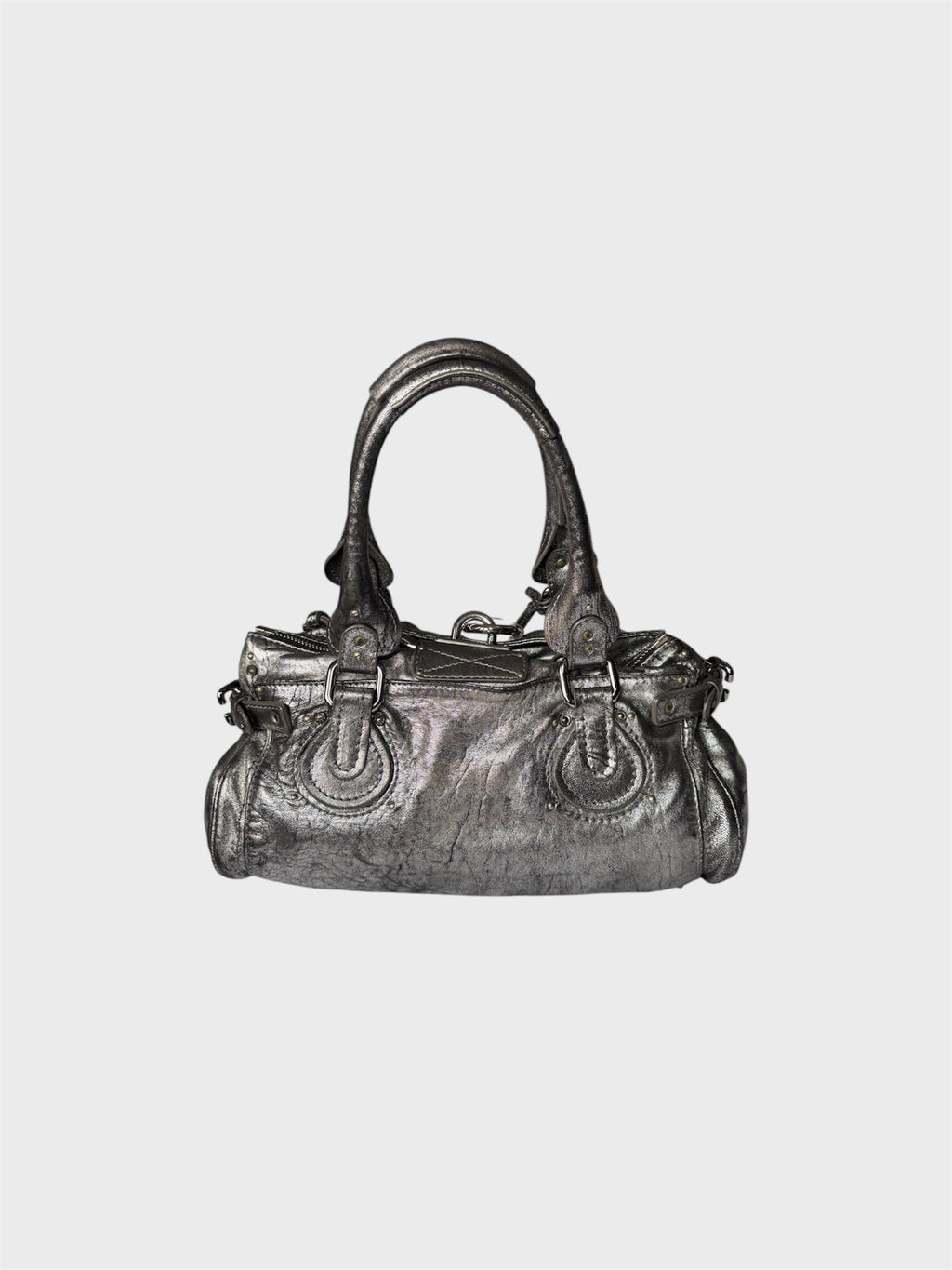 Chloe Paddington Metallic Silver Leather Bag image 4